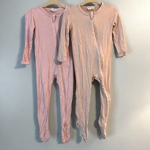 Two used Kyte BABY zippered footies 12-18 months